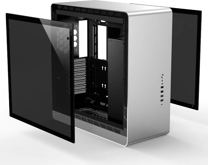 Jonsbo UMX6, silber, Glasfenster