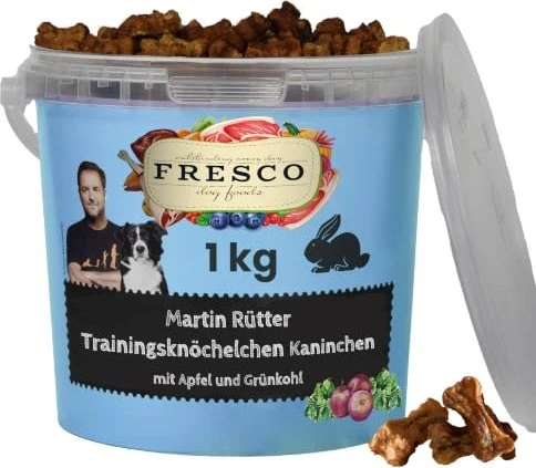 Fresco Dog Martin Rütter Trainingsknöchelchen, Kaninchen mit Apfel und Grünkohl, 1kg