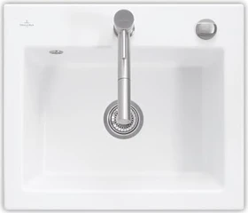Villeroy & Boch Subway 60 S Einbau Becken mittig mit Ablauffernbedienung stone white