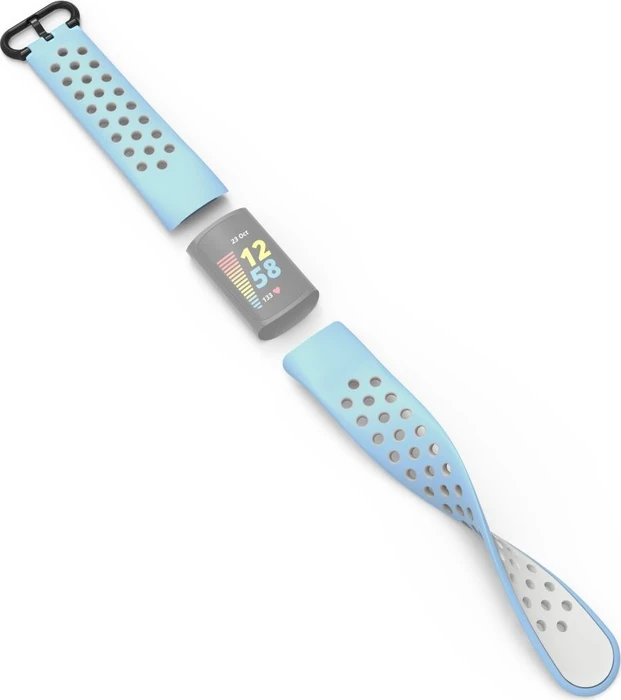 Hama Ersatzarmband für Fitbit Charge 5 Silikon blau/grau