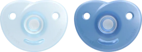 Philips Avent SCF099/26 Soothie Shapes Beruhigungsschnuller, 0-6M, Silikon, blau/hellblau, 2 Stück