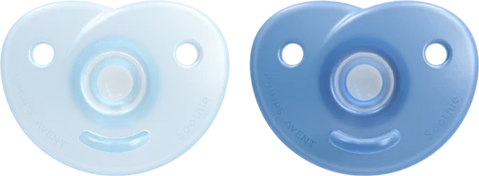 Philips Avent SCF099/26 Soothie Shapes Beruhigungsschnuller, 0-6M, Silikon, blau/hellblau, 2 Stück