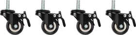 Lanberg Steckgehäuse-Rollensatz für 19"-Schränke, schwarz, 1HE