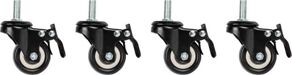 Lanberg Steckgehäuse-Rollensatz für 19"-Schränke, schwarz, 1HE