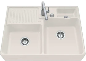 Villeroy & Boch Spülstein Becken rechts mit Ablauffernbedienung crema