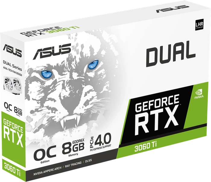 ASUS Dual GeForce RTX 3060 Ti White OC, DUAL-RTX3060TI-O8GD6X-WHITE, 8GB GDDR6X, HDMI, 3x DP
