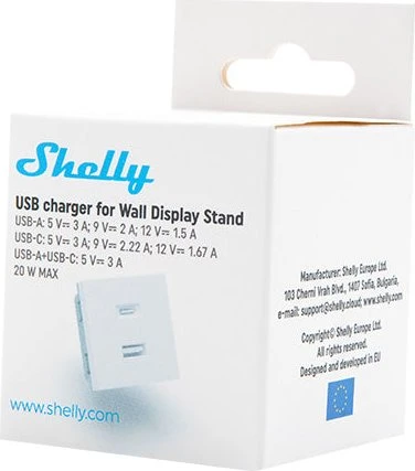 Shelly USB-Ladebuchse für Wall Display Stand weiß
