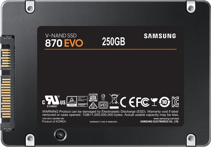 Samsung SSD 870 EVO 250GB, 2.5" / SATA 6Gb/s