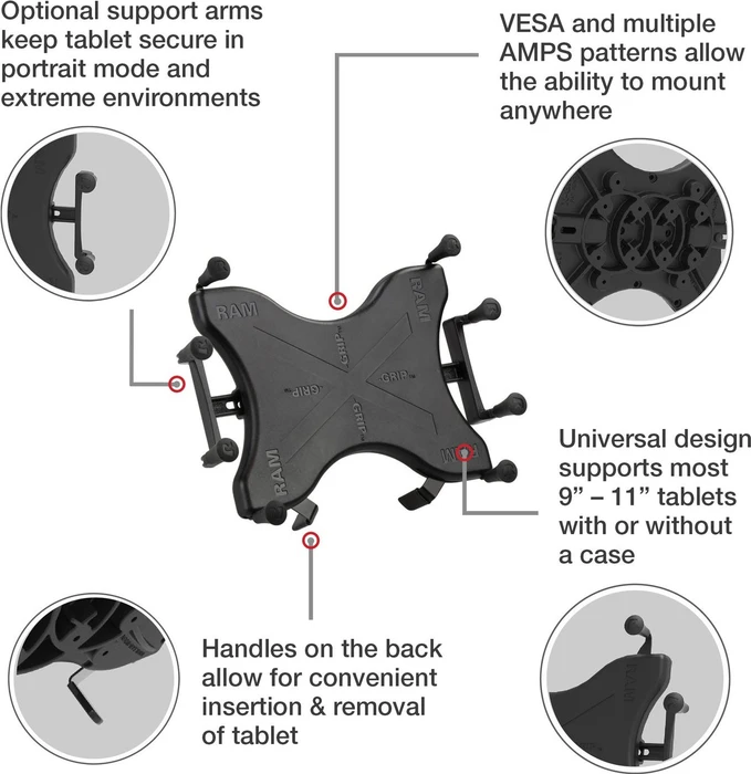 RAM Mounts X-Grip, Tablet-Halterung 9-11", schwarz
