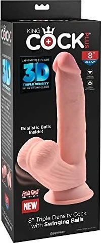 Pipedream King Cock Plus 8" Triple Density Cock with Swinging Balls