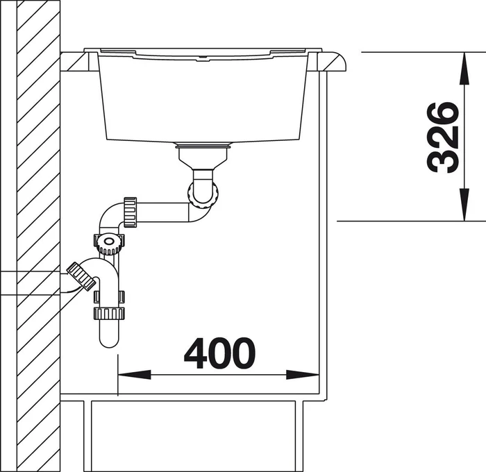 Blanco Metra 8 S Becken reversibel mit Ablauffernbedienung felsgrau
