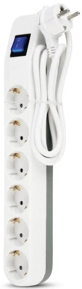 REV Ritter ICE Steckdosenleiste mit Schalter, 6-fach, 1.4m, weiß