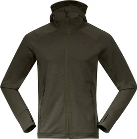 Bergans Ulstein Wool Hood Funktionsjacke dark green mud (Herren)