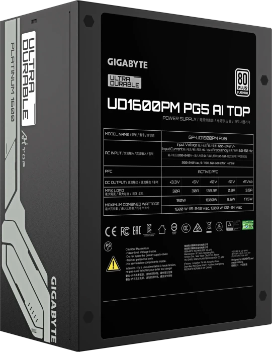 GIGABYTE UD1600PM PG5 AI TOP 1600W, ATX 3.1