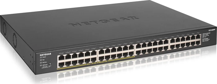 Netgear SOHO GS300 Rackmount Gigabit Switch, 48x RJ-45, 380W PoE+