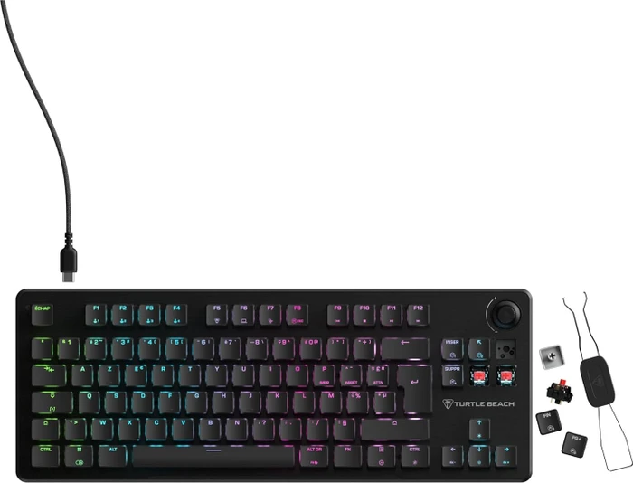 Turtle Beach Vulcan II TKL, schwarz, LEDs RGB, TITAN Mechanical Linear, USB, FR