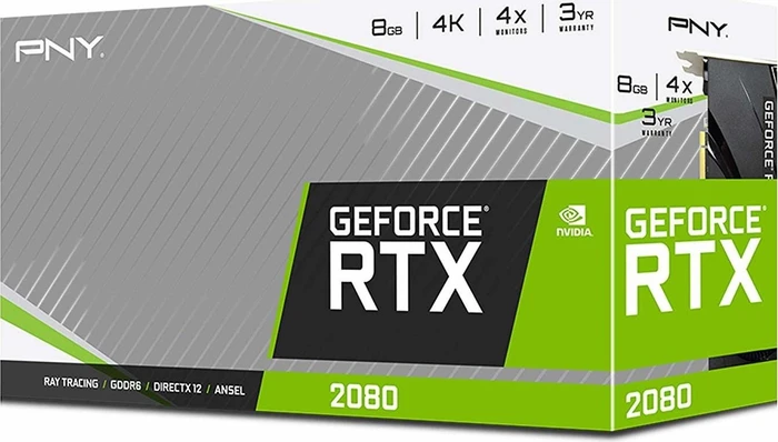 PNY GeForce RTX 2080 Blower, 8GB GDDR6, HDMI, USB-C, 3x DP