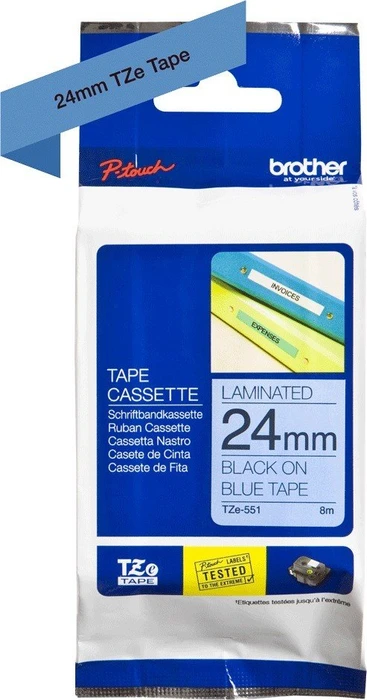 Brother TZe-551 Beschriftungsband, 24mm, schwarz/blau