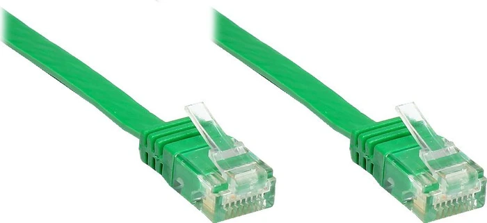 Good Connections Flach-Patchkabel, Cat6, U/UTP, RJ-45/RJ-45, 0.5m, grün