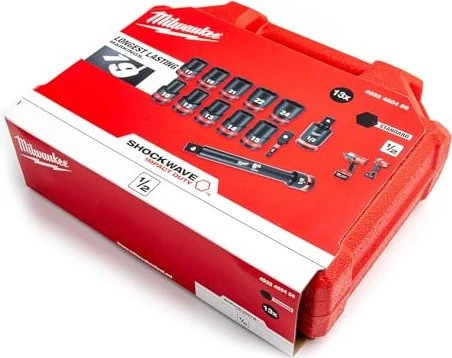 Milwaukee Shockwave 1/2" Impact Socket Set STD Steckschlüsselsatz inkl. Koffer, 13-tlg.