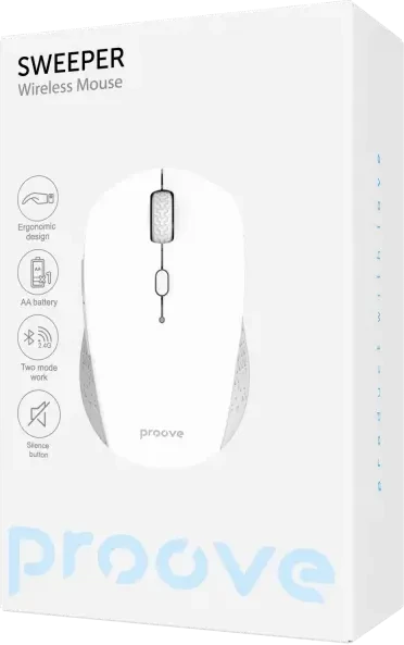 Proove Sweeper Wireless Mouse, weiß, USB/Bluetooth
