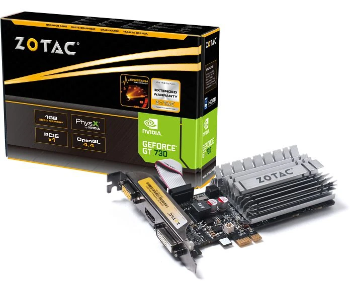 Zotac GeForce GT 730 passiv, 1GB DDR3, VGA, DVI, HDMI