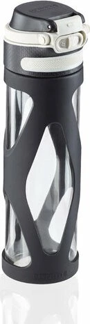 Leifheit Glasflasche Flip Trinkflasche 600ml schwarz