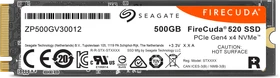 Seagate FireCuda 520 SSD Rev. 2022 +Rescue 500GB, M.2 2280 / M-Key / PCIe 4.0 x4
