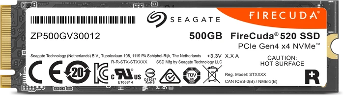 Seagate FireCuda 520 SSD Rev. 2022 +Rescue 500GB, M.2 2280 / M-Key / PCIe 4.0 x4