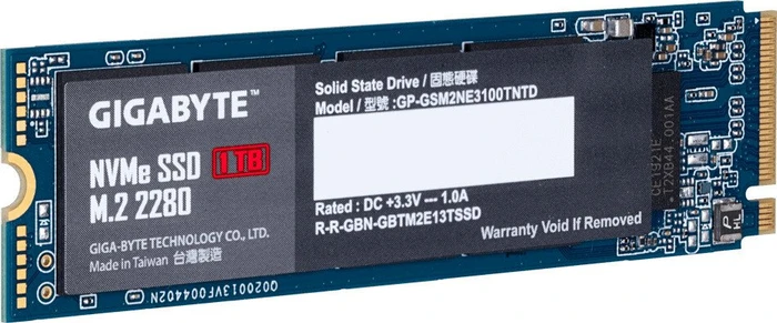 GIGABYTE NVMe SSD M.2 2280 1TB, M.2 2280 / M-Key / PCIe 3.0 x4