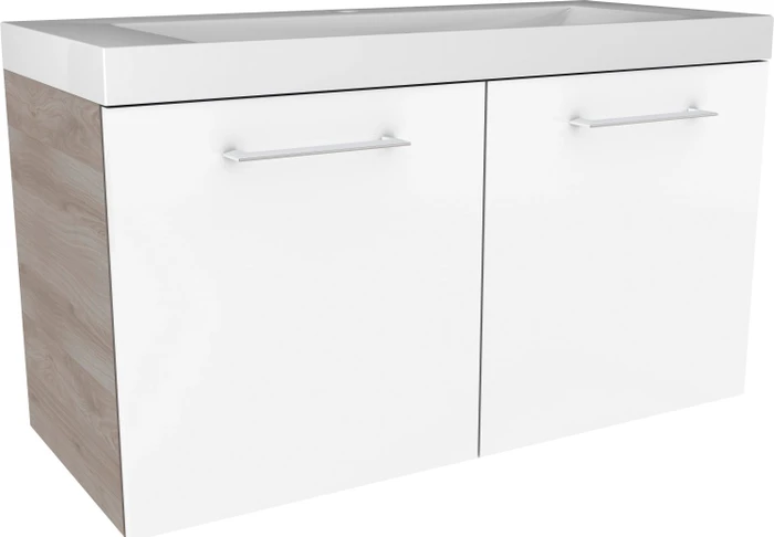 Fackelmann Lima Waschtisch-Unterschrank 80cm Esche grau/weiß