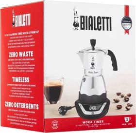 Bialetti Easy Timer 3 Tassen Elektrischer Espressokocher