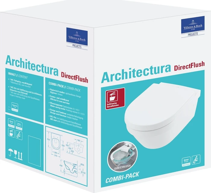 Villeroy & Boch Architectura Wand-WC DirectFlush Combi-Pack mit WC-Sitz