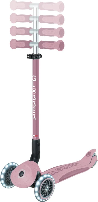 Globber Go Up Deluxe Lights Ecologic 360° Kickboard berry