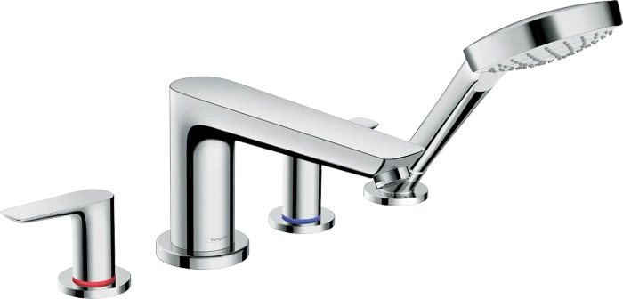 Hansgrohe Talis E 4-Loch Wannenrandmischer mit Außenelement chrom