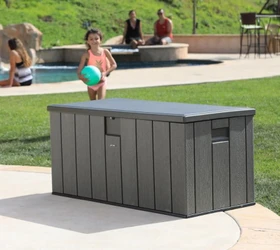 Lifetime Kissenbox Gartenbox 570l grau holzoptik