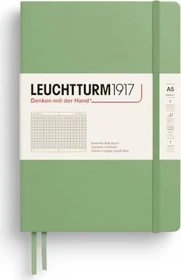 Leuchtturm1917 Medium Notizbuch, A5, kariert, Hardcover, salbei, 126 Blatt
