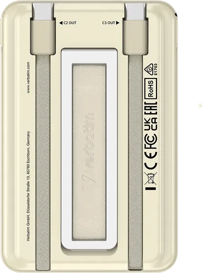 Verbatim Charge 'n' Go Power Bank mit USB-C-Kabel 5000mAh gold