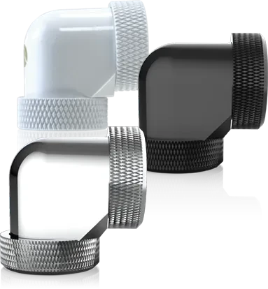 Raijintek Pelias D160906 90° 16mm Hard Tube Fitting, silber, 6er-Pack
