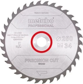 Metabo Precision Cut Kreissägeblatt 34Z, 250x1.8x30mm, 1 Stück