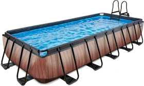 Exit Toys Wood Frame Pool mit Filterpumpe rechteckig 540x250x100cm