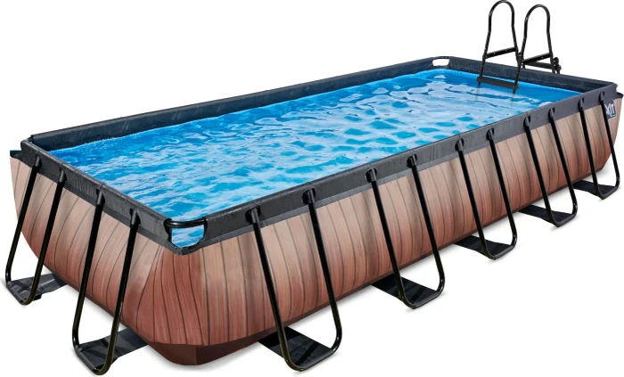 Exit Toys Wood Frame Pool mit Filterpumpe rechteckig 540x250x100cm