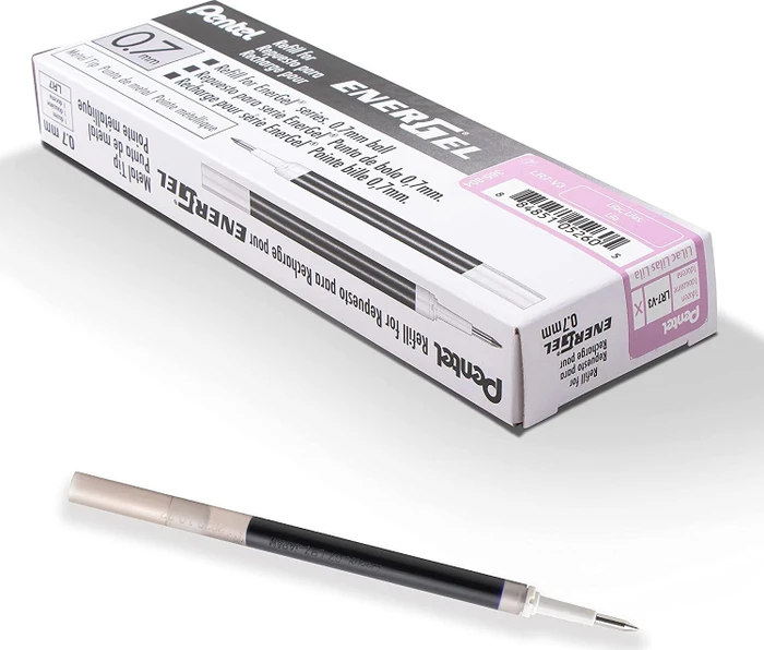 Pentel EnerGel Roller Pen LR7-V3X Tintenrollermine 0.35mm (0.7mm Ball) lila, 12er-Pack
