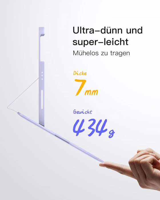 Inateck Superleicht Tastatur Hülle für iPad Air 6 11"/iPad Air 5/iPad 10/iPad Pro 11", violett, DE