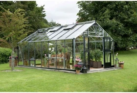 Juliana Gärtner 21.4m² 3mm Sicherheitsglas Gewächshaus blank/schwarz