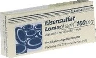 Lomapharm Eisensulfat 100mg Tabletten, 20 Stück