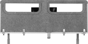 BakkerElkhuizen BE Safety Tischtrennwand mit Acryl-Fenster, grau/silber, 120x60cm