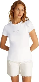 Calvin Klein Monogramm Slim Fit T-Shirt kurzarm brilliant white (Damen)