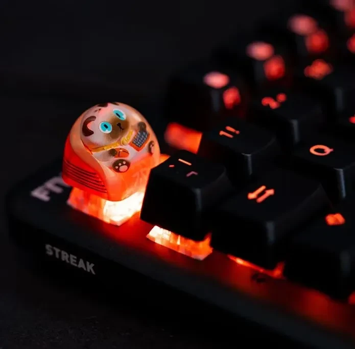Fnatic Artisan Keycap Loeya, Kunstharz (Resin), orange/beige, 1 Taste
