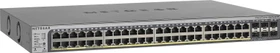 Netgear ProSAFE GS700 Rackmount Gigabit Smart Stacking Switch, 46x RJ-45, 2x RJ-45/SFP, 2x SFP, 384W PoE (GS752TPSB-100)